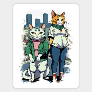 Cat Brother and Sister Sticker